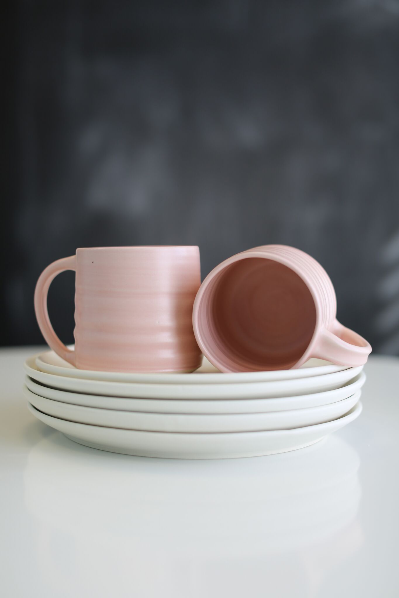 keramikk functional pottery pink mugs