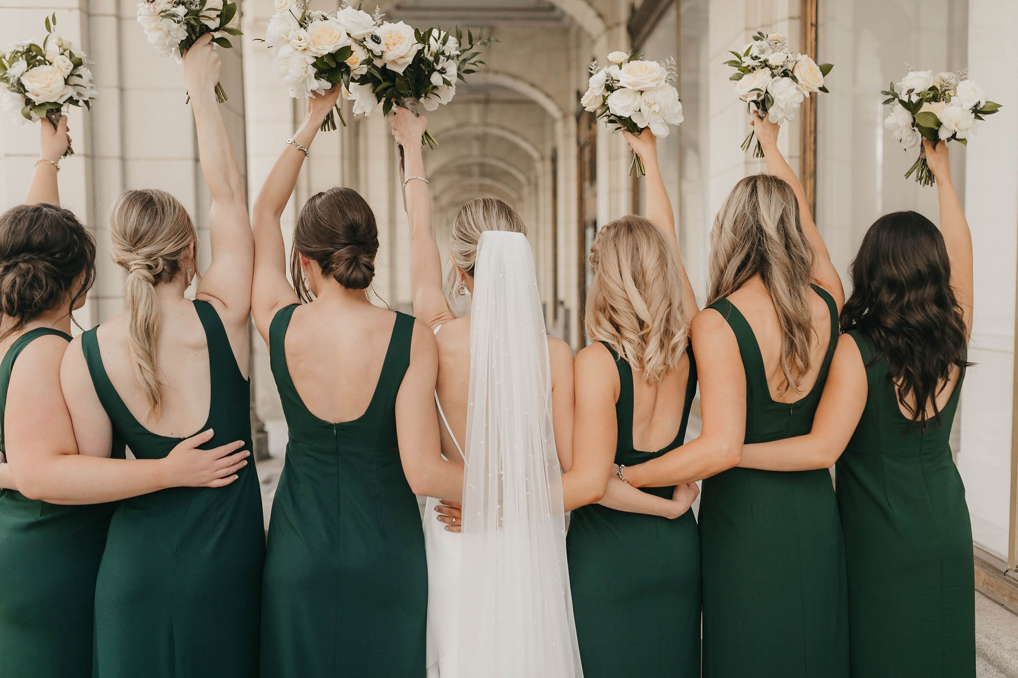 emerald green bridesmaids dresses